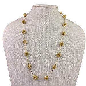 Trifari Womens Gold Tone Necklace Vintage Stationed Ball Chain Design